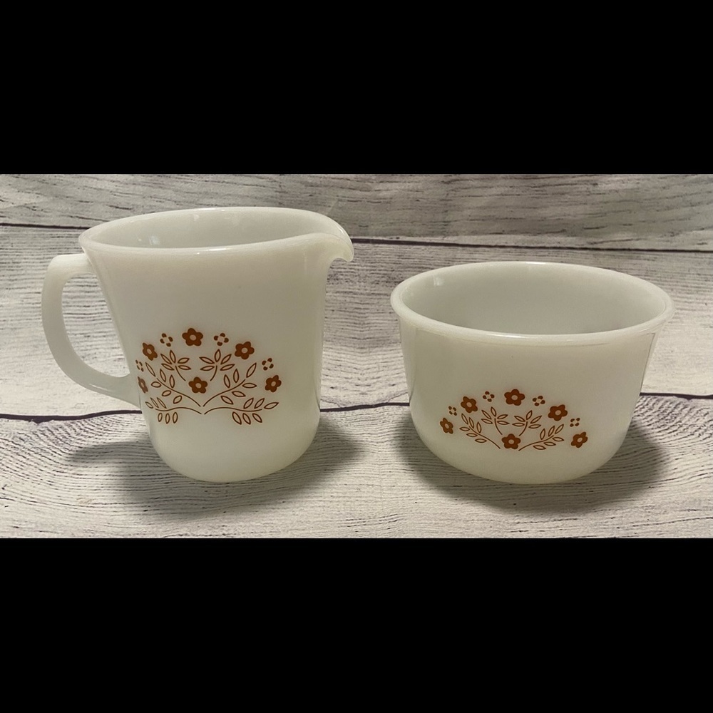 Pyrex Corning Summer Impressions CreamerSugar Bowl